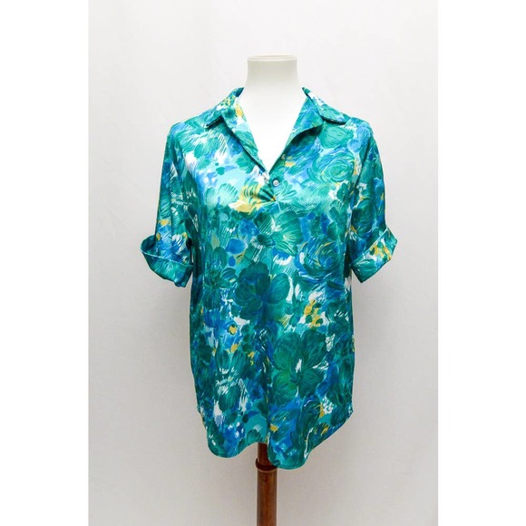 Vintage Haband for Her womens blouse green L 80s - Picture 1 of 5